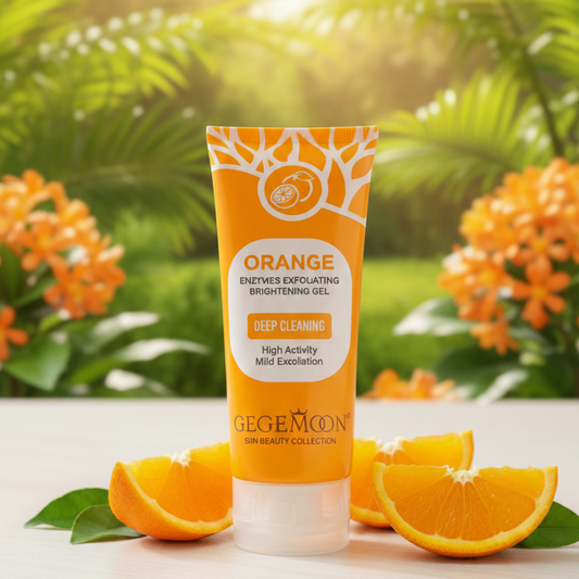 Gegemon Orange Enzymes Exfoliating Brightening Gel – Deep Clean, Smooth Skin, Remove Dead Cells, Instant Glow & Even Tone Face Gel