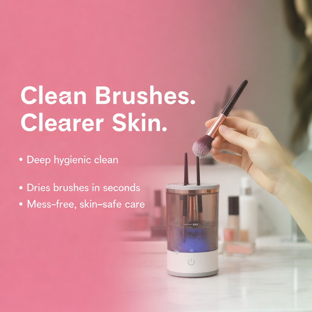3-in-1 Automatic Makeup Brush Cleaner & Dry Brushes in Seconds